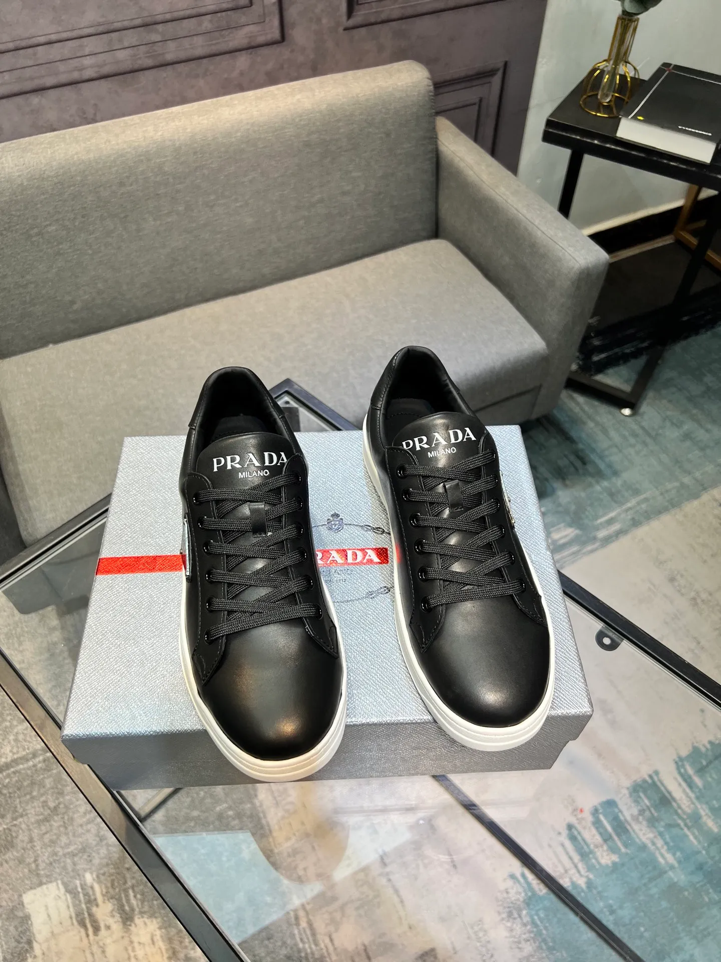 Men's shoes 💰540 [PRADA] Men's shoes are popular in the counter, official website synchronization, 1 high-quality shipment ✔️ Original frosted cowhide + cowhide lining, 1🆚1 replica, original sole, 38-45 (45 customized, non-refundable)